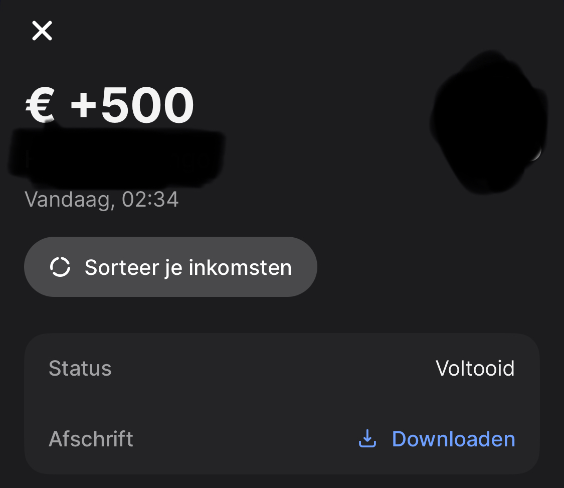 Website success screenshot